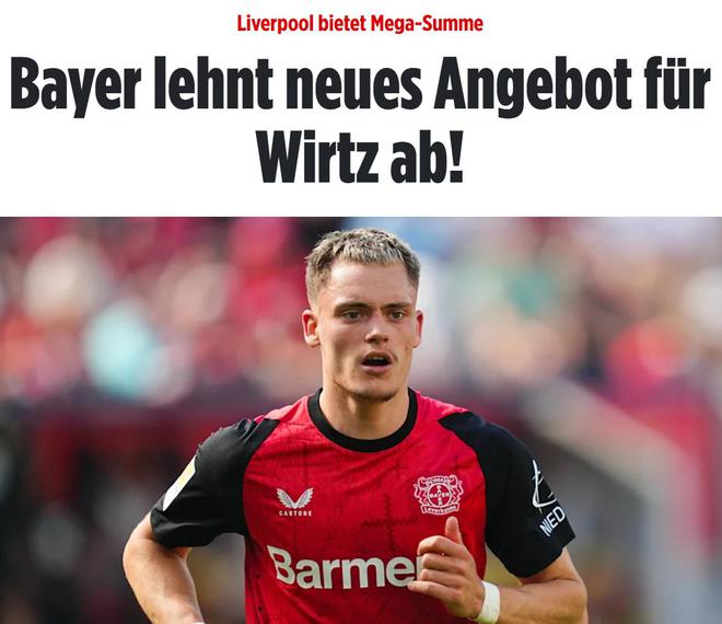 藥廠堅(jiān)拒利物浦1.3億歐報(bào)價(jià)，維爾茨轉(zhuǎn)會(huì)費(fèi)需1.5億歐。