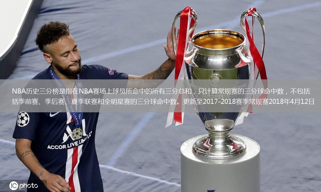 NBA歷史三分榜是指在NBA賽場上球員所命中的所有三分總和，只計算常規(guī)賽的三分球命中數(shù)，不包括季前賽、季后賽、夏季聯(lián)賽和全明星賽的三分球命中數(shù)。更新至2017-2018賽季常規(guī)賽2018年4月12日(